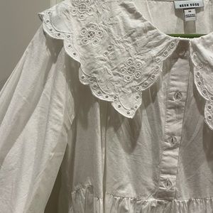 Neon Rose white button up dress